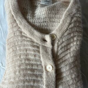 Aritzia Wilfred Beige Knit Cardigan